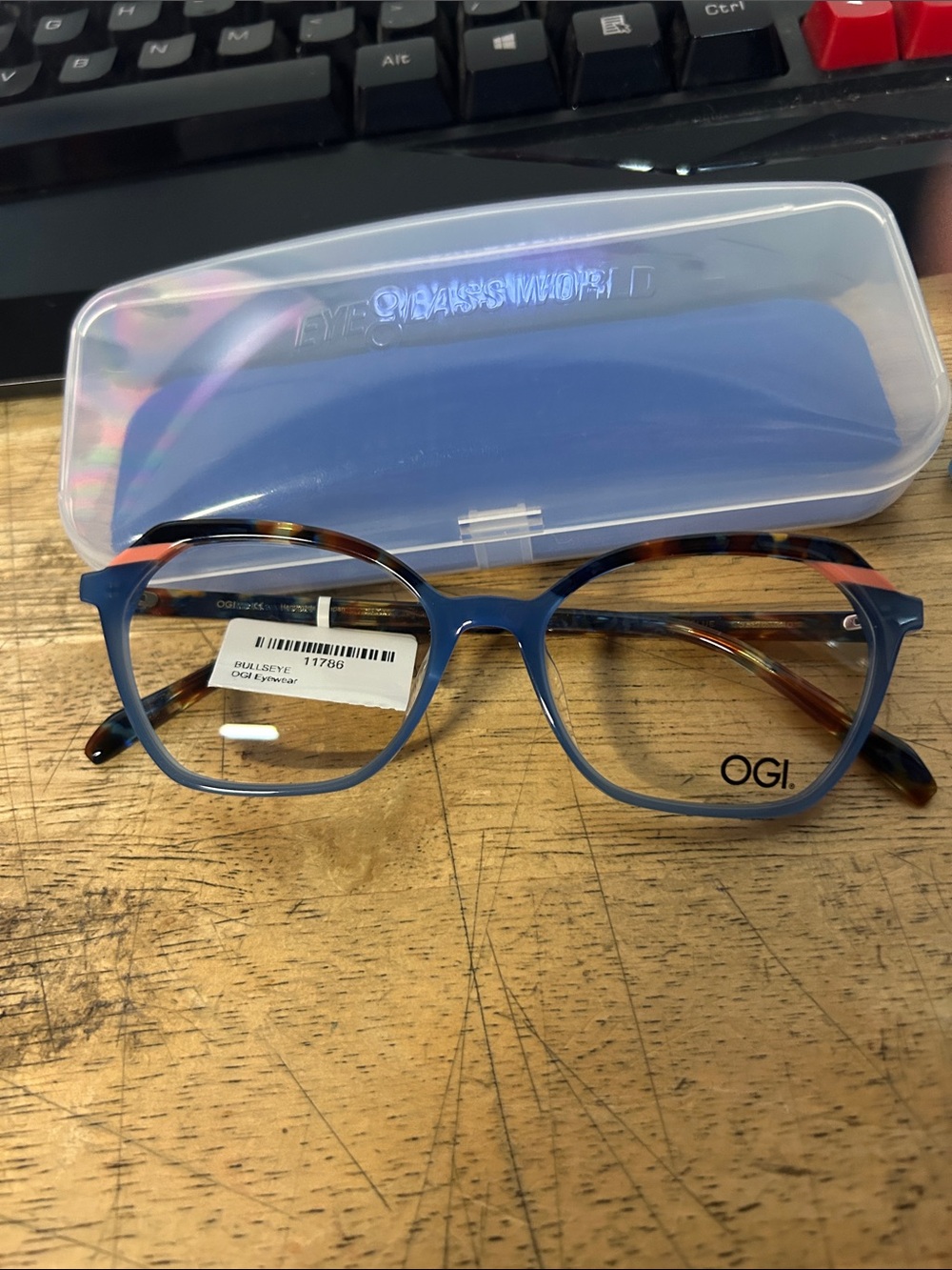OGI Bullseye Blue Tortoise Eyeglasses Women's 52-16